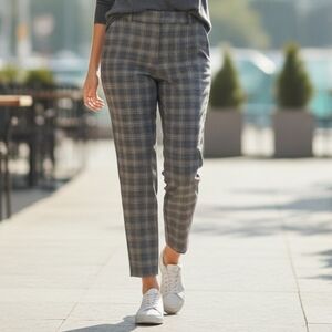 Jules & Leopold Plaid Checkered Pants - Gray and Brown